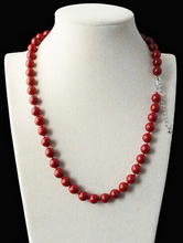 Envío Gratis> raro 8mm rojo coral Color perla de concha del Mar del Sur collar 18 "joyería de moda 2024 - compra barato