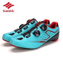 Santic Road Cycling Shoes Men 2018 Carbon Fiber Road Bike Shoes Self-Locking Bicycle Shoe Athletic Sneakers Sapatilha Ciclismo 2024 - buy cheap