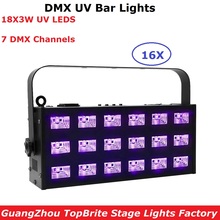 16X envío gratis por DMX barra de lavado luces 18X3W UV solo Color Wash LED de pared luces 110-240V escenario profesional Dj efecto luces 2024 - compra barato