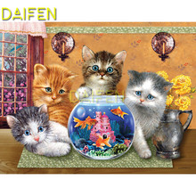 5D DIY Diamond embroidery Full Square Diamond mosaic cats Fish tank goldfish castle cup Full Round Diamond painting Cross stitch 2024 - buy cheap