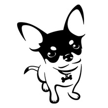 9.6*13.7CM Chihuahua Dog Vinyl Decal Cartoon Animal Car Stickers Bumper Motorcycle Car Styling Black/Silver S1-0496 2024 - buy cheap