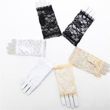 Fashion Fingerless Floral Lace Gloves Dancing Performance Gloves Nightclub Gloves Ceremonial Gloves 2024 - buy cheap