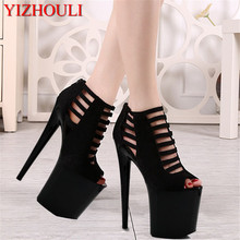 Super high heels 20 cm stage shows the nightclub fashion women's shoes sandals 2024 - buy cheap