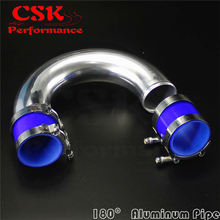 63mm 2.5" 180 degree Aluminum Turbo Intercooler tube Pipe + silicon hose + T bolt clamps 2024 - buy cheap