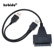 Кабель-адаптер kebidu Dual USB 2,0 для SATA 22Pin для 2,5-дюймового жесткого диска с внешним питанием, преобразователь жесткого диска 5,5 мм, оптовая продажа 2024 - купить недорого