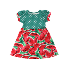 2018 Newly Summer Lovely Toddler Baby Girls Dress Petal Sleeve Watermelon Dot Patchwork Knee-Length A-Line Dress Outfit 0-3Y 2024 - buy cheap