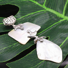 Pingente concha mar branco irregular, fazer jóias conchas naturais pérolas fit diy colar pingentes acessórios a549 2024 - compre barato