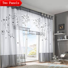 2PCS USA Pastoral Embroidered Patchwork  Multicolor Sheer Living room Door Window Curtains 2024 - buy cheap