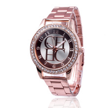 Kobiet zegarka-reloj de lujo con diamantes de agua para mujer, pulsera de oro rosa, de marca superior, Todo el acero, relojes de cristal 2024 - compra barato