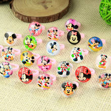 2017 New Wholesale Jewelry Lots Mix 100pcs Cute Girls Kids Mickey Resin and glassChildren Safe Rings 2024 - buy cheap