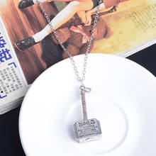 New Superhero Thor Badge Hammer Pendant Necklace Avengers Vintage Men's Silver Chain Necklaces Movie Jewelry Men's Nice Gifts 2024 - buy cheap