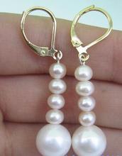 Pendientes de perla blanca de Mar del Sur, joyería noble AAA de 9-10mm, plata de ley 925 2024 - compra barato