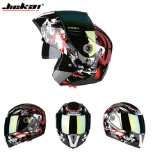 The latest flip double lens motorcycle helmet detachable modular racing helmet DOT certification JIEKAI 105 2024 - buy cheap