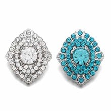 Bigger Wholesale w255 flower 18mm 20mm rhinestone metal button for snap button Bracelet Necklace Jewelry For Women jewelry 2024 - buy cheap