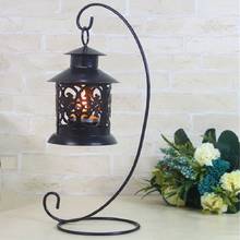 Romantic Lantern Metal Iron Candle Holder Candlestick Glass Ball Lantern Cabin Micro Landscape Hanging Stand Wedding Home Decor 2024 - buy cheap