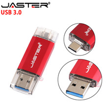 JASTER  Type C USB 3.0 Flash Drive 128GB OTG Pen Drive 2 in 1 type-c USB Stick 3.0 Pendrive 16GB 32GB 64GB Flash Memory Stick 2024 - buy cheap