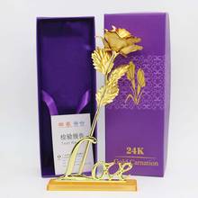 24k Golden Rose With Love Holder Gift Box For Valentine's Day New Year Gift Wedding Decoration Flower 2024 - buy cheap