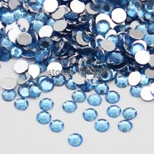 1000 pcs 2mm - 6mm Mix Size Light Blue 14 Facets Resin Round Rhinestone Sparkling Rhinestones Nail Art Decoration DIY N12 2024 - buy cheap