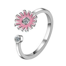 New Pink Yellow Daisy Sun Flower Zircon Rings For Women Jewelry Personality Party Gift Rings Anillos SAR75 2024 - buy cheap