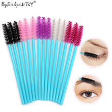 Makeup Brushes 50Pcs/lot Disposable Eyelash Brushes Lash Extension Mascara Applicator Wand Eyes Lip Cosmetics Brushes Blue 2024 - buy cheap