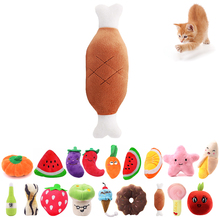 Cat Dog Plush Toys Cartoon Cute Fruit Food Shape Bite Resistant Squeaky Toy Pet Chew Toy Pet Interactive Supplies Dropshipping 2024 - купить недорого