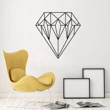 Pegatina de vinilo de diamante geométrico para pared, diseño moderno, decoración del hogar, papel tapiz de diamantes geométricos, pegatina de pared extraíble AY1529 2024 - compra barato