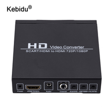 Conversor de vídeo scart para hdmi, full hd, 1080p, digital, alta definição, compatível com 720p, 1080p, 3.5mm, coaxial, áudio, para dvd 2024 - compre barato