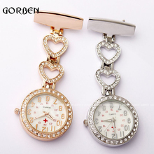 2020 Luxury Nurse Pocket Watch Womens Chic Heart Stainless Steel Crystal Vintage Dress Pocket fob Watches Ladies reloj colgante 2024 - buy cheap