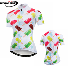 Cycling Jersey Pro Team Reflective Maillot Ciclismo MTB Jerseys Short Sleeve Girls Cycling Shirt Top Ropa Ciclismo Ice Cream 2024 - buy cheap