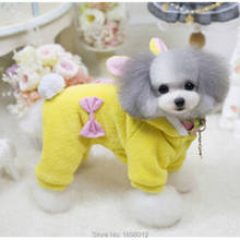 Pet Supplies Clothes For Dogs Cats Winter Warm Clothing Dog Jumpsuits With 4 Legs Chihuahua Puppy Coat Jacket With Bows And Ear 2024 - buy cheap