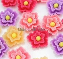 Set of 50pcs  mixed color Peony flower resin cabochons (20x6mm) Cell phone decor, hair accessory DIY sz1003 2024 - buy cheap