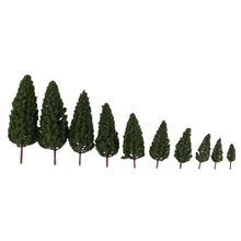20pcs Tower Shaped Trees Model Train Miniatures Scenery Layout 1:50-400 Dark Green Tree for Model Building Ornament Collections 2024 - buy cheap