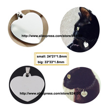 2018hot venda identidade tag cat dog tag pingente em forma de coração pingente, tag de cão do aço inoxidável 316L charme 2024 - compre barato