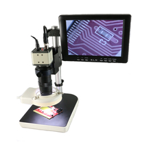 Microscopio con lente de montaje C 800TVL 130X, microscopio de cámara Industrial BNC/AV, soporte de Monitor LCD de 8 pulgadas, 56 LED, anillo derecho 2024 - compra barato