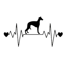 20.3*10.4CM Heartbeat Lifeline Whippet Cute Animal Car Stickers Stylish Car Styling Decoration Accessories C6-1357 2024 - buy cheap