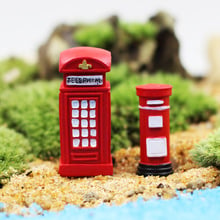 Telephone Booth Postbox Mini Craft Miniature Fairy Garden Home Decoration Houses Micro Landscaping Decor DIY Accessories 2024 - buy cheap