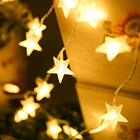 Pisca-pisca led em forma de estrelas, luzes de fadas, para decoração de natal e casamento, à bateria - especificações