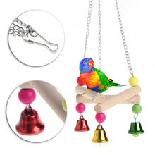 Птица попугаи, попугаи, деревянный гамак, качели, Висячие игрушки 2024 - купить недорого