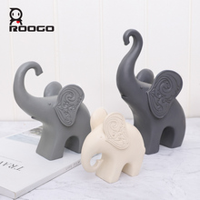 Decoração de casa de elefante escandinavo, de elefante nórdico, decoração de animais fofos para casa, em miniatura de resina para jardim doméstico 2024 - compre barato