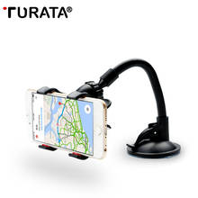TURATA Phone Holder , Universal 360 Rotating Double Clip Flexible Car Mount Holder Stand for iPhone Samsung Xiaomi Huawei HTC 2024 - buy cheap
