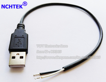 NCHTEK USB штепсельная вилка 2 провода/2pin кабель питания соединители, USB Мужской свинцовый шнур 30 см/Бесплатная доставка/8 шт 2024 - купить недорого