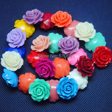 12 Pieces/Lot Carving Camellia Flower Beads Accessories Synthetic stone material Size 25mm Mix colors 2024 - buy cheap