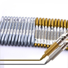 12PCS DIY Sharpie Metal Waterproof Permanent Paint Marker Pens Gold And Silver 1.5mm Student Supplies Marker Craftwork Pen 2024 - buy cheap