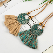 2020 Fashion New Boho Bohemian Ethnic Tassel Pendant Necklace for Women Long Rope Chain Choker Clothing Jewelry Accessories 2024 - купить недорого