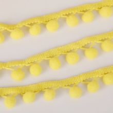 Pompón de bola amarilla de 10MM y 20MM, 5 yardas/lote, Pompón, ribete de flecos, cinta bordada, cordón de tela para ropa DIY 2024 - compra barato