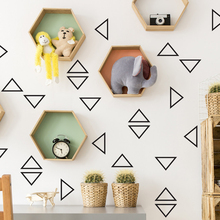 Cartoon Triangles Wall Sticker Bedroom Kids Room Nursery Cute Triangles Wall Decal Living Room Play Room  Vinyl Home Decor Art 2024 - buy cheap