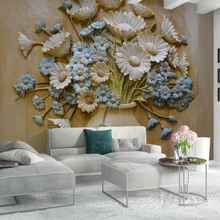 Hd mural em relevo flor foto papel de parede mural sala estar quarto decoração da casa para a casa natureza tamanho personalizado 2024 - compre barato