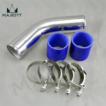 45 degree 70mm 2.75" Aluminum Turbo Intercooler Pipe Piping+silicon hose+T clamps BLUE 2024 - buy cheap