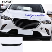 Garnish Carbon Fibre Front Engine Machine Grille Upper Hood Lid Trim Lamp 1pcs For Mazda CX-3 CX3 2016 2017 2018 2019 2020 2021 2024 - buy cheap