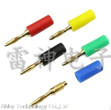 Free Shipping 20pcs/lot 2mm Banana Plug High Quality Cooper with Gold Plated Banana Head Black/Red/Yellow/Green Color 2024 - buy cheap